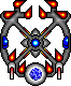 ball fanged circle-X spaceship